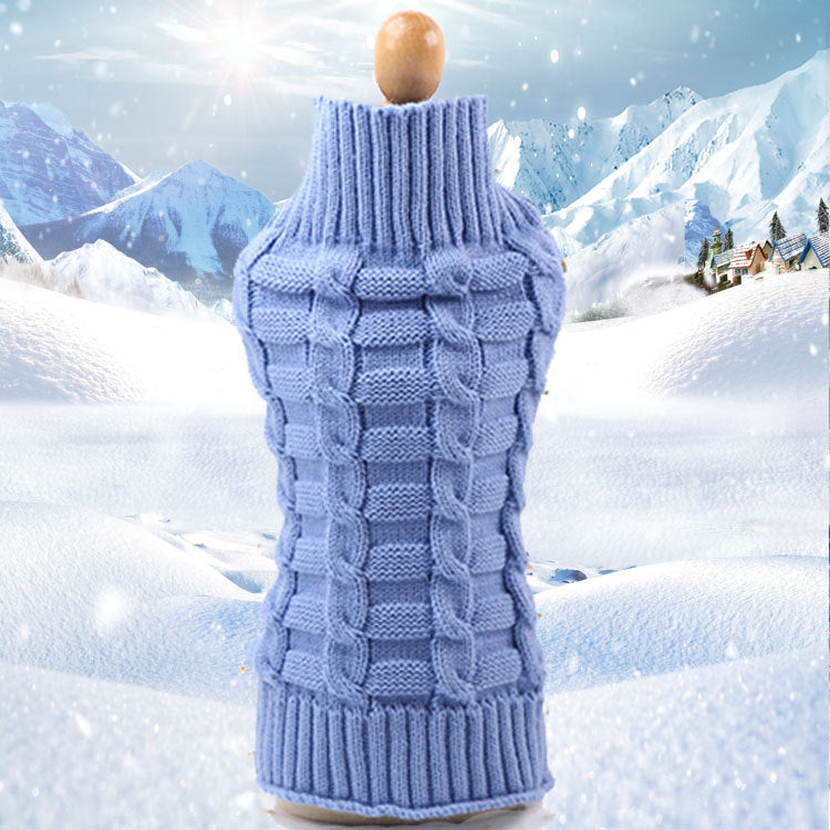 Cable Knit Wool Dog Sweater