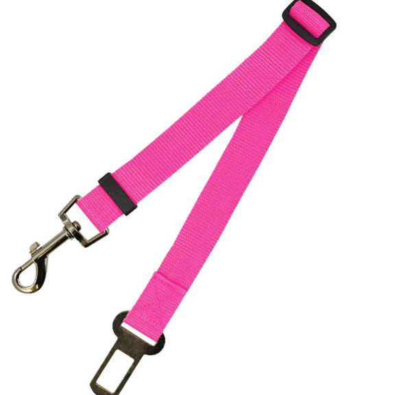 Polyester Dog Car Seat Belt Tether - 70cm / Rose Red