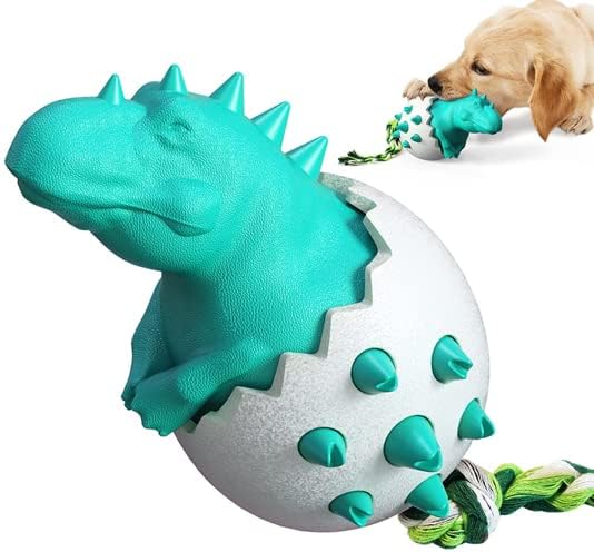 Dino Egg Chew Toy with Rope - Blue