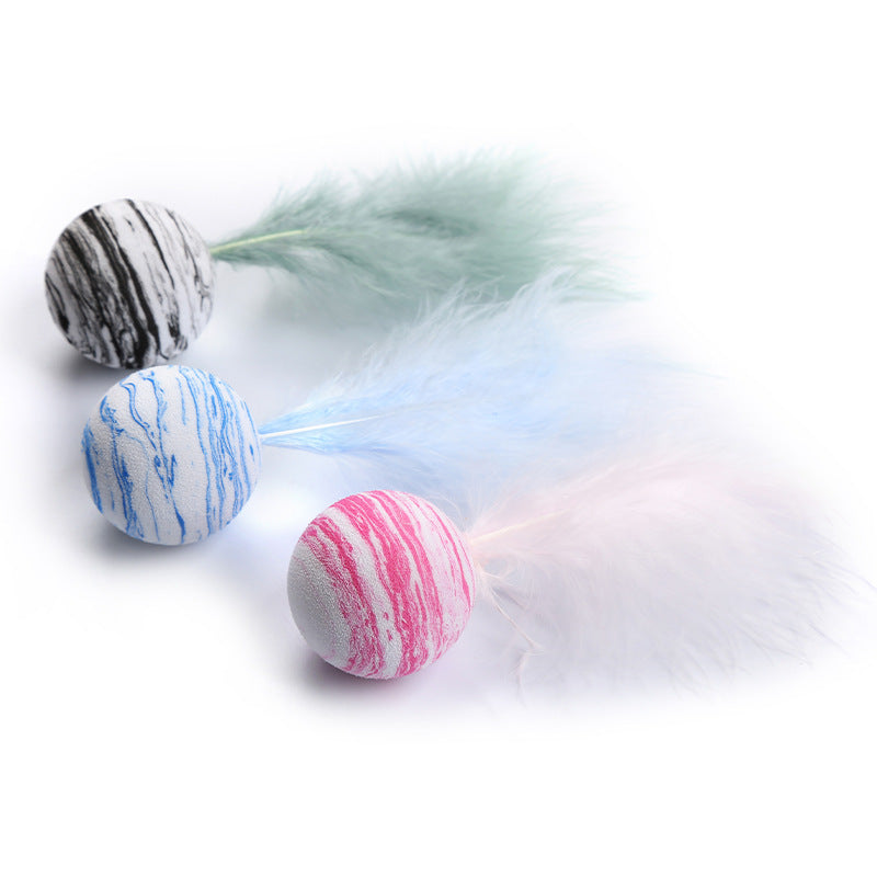Star-Textured Foam Ball with Feathers