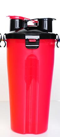 2-in-1 Water Bottle and Food Container - Red No bowl 1pc