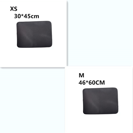 Double-Layer Cat Litter Mat - XS and M / Black