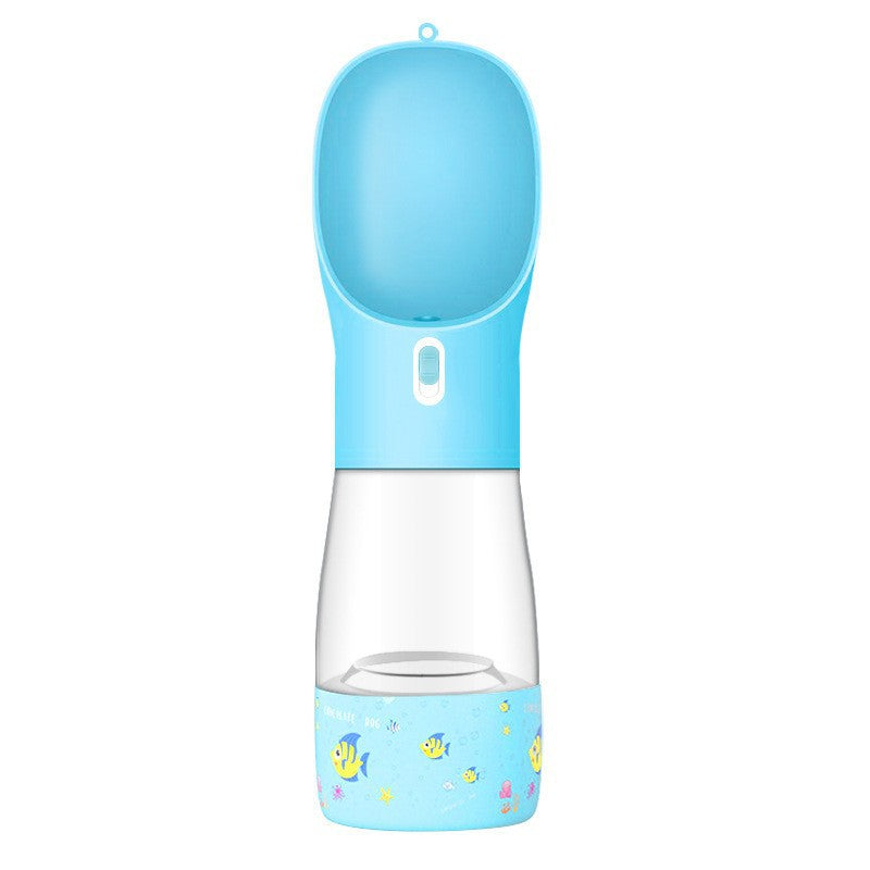 Wide-Mouth Dog Travel Water Bottle - Blue / Printing
