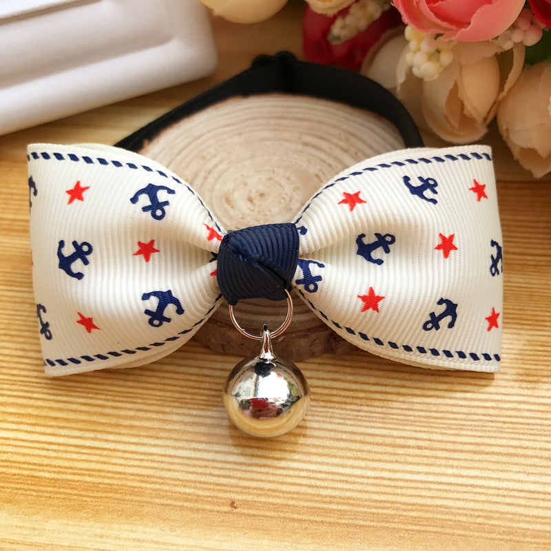 Bow Tie Pet Collar With Bell
