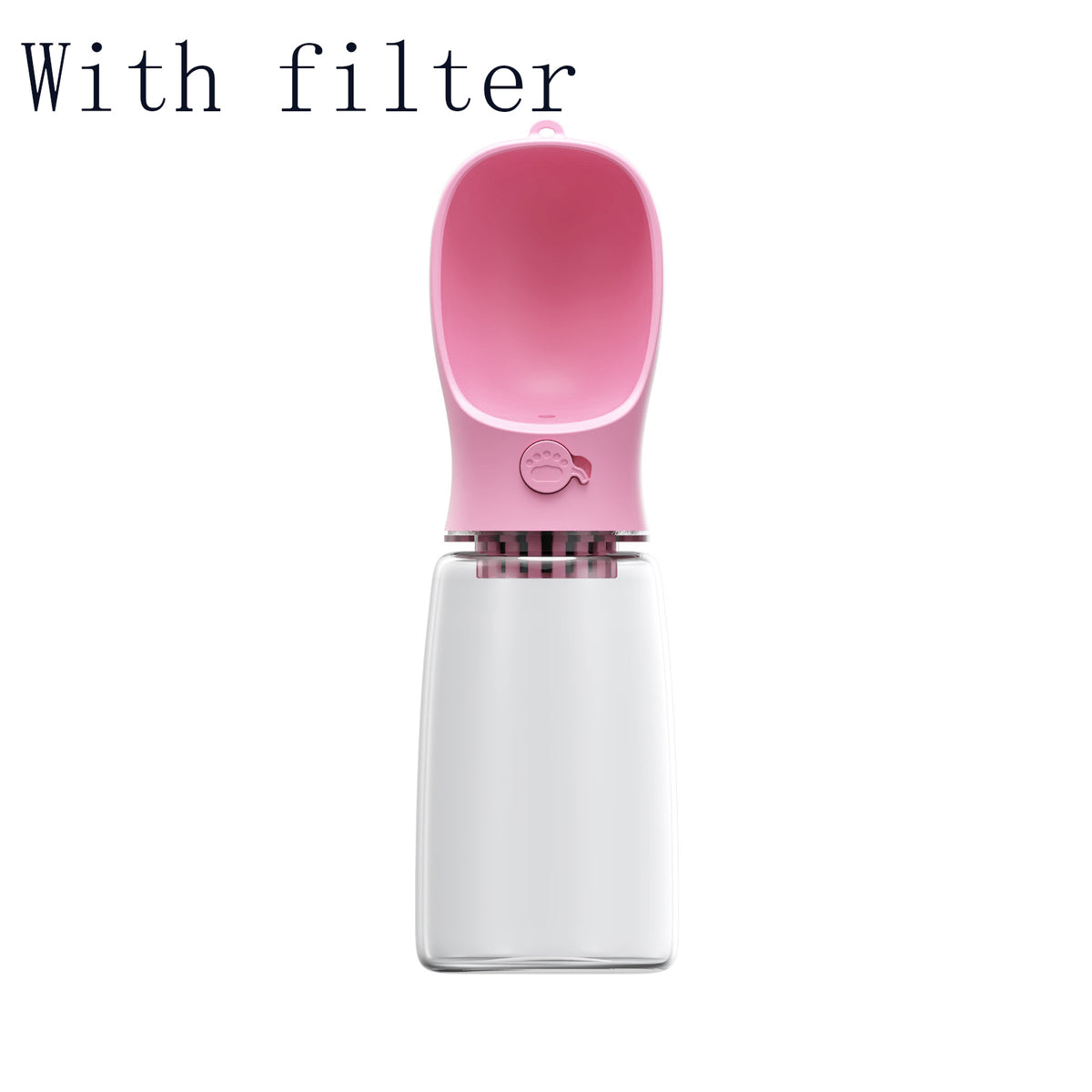 One-Touch Dog Water Bottle - Pink With filter / 550ML