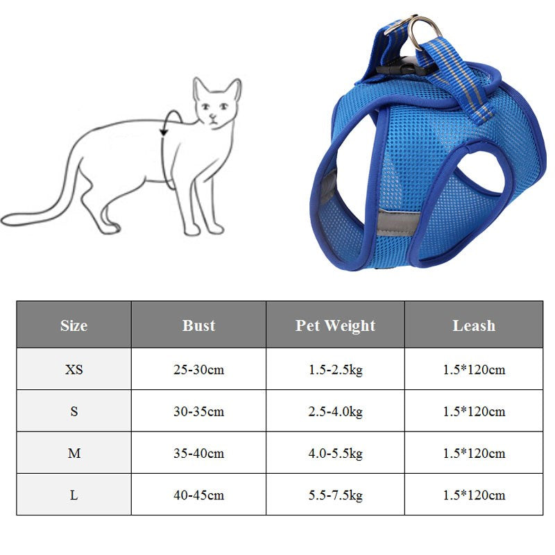 Mesh Cat Walking Harness