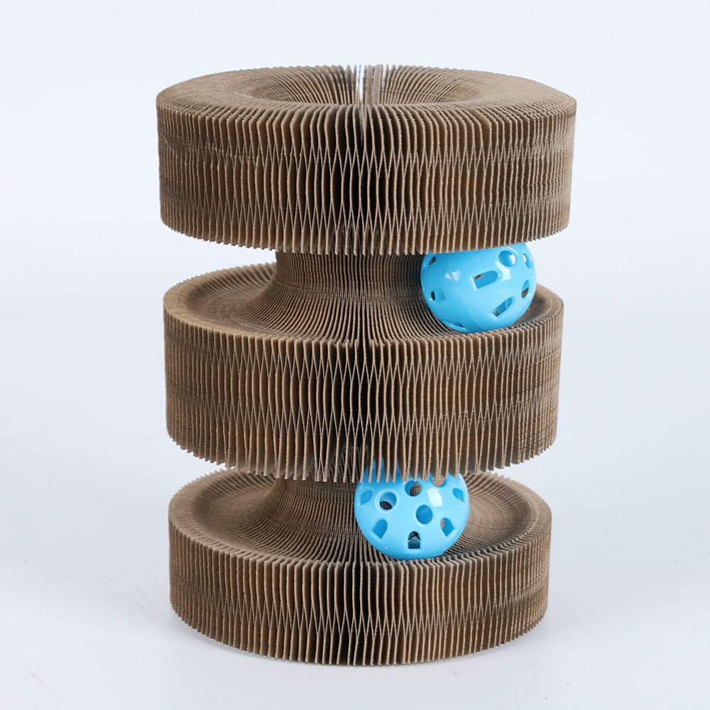 Accordion Cat Scratcher with Track Ball