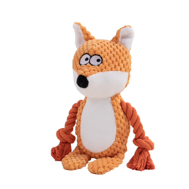 Plush Animal Rope Tug Toy for Dogs - Fox