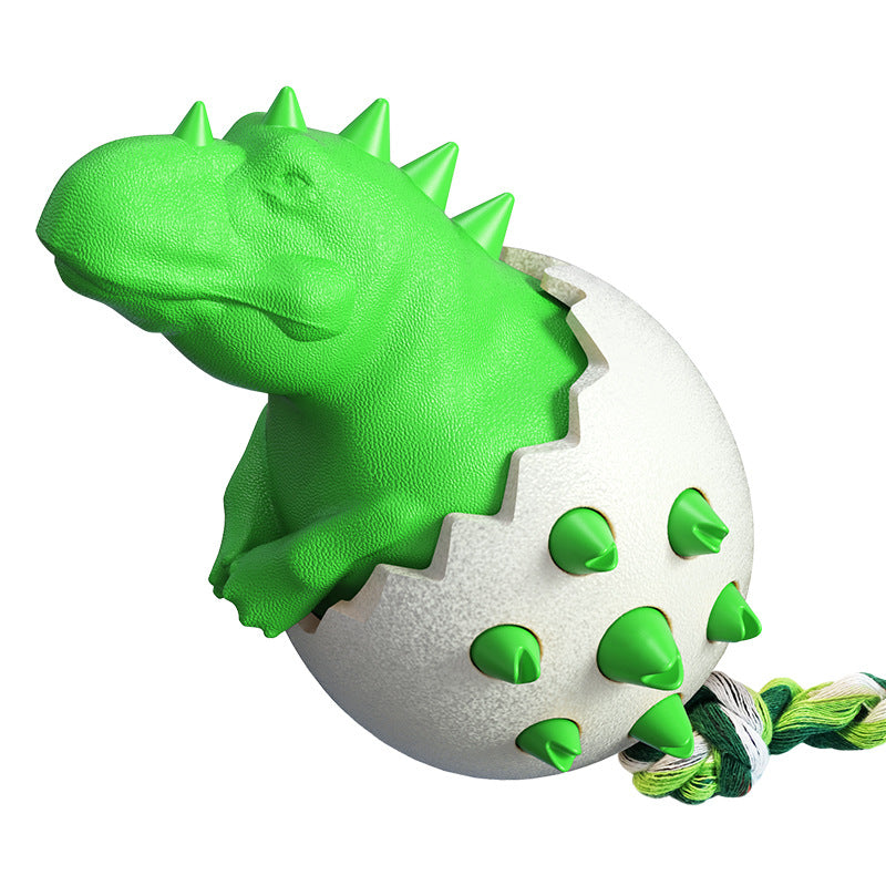 Dino Egg Chew Toy with Rope - Green
