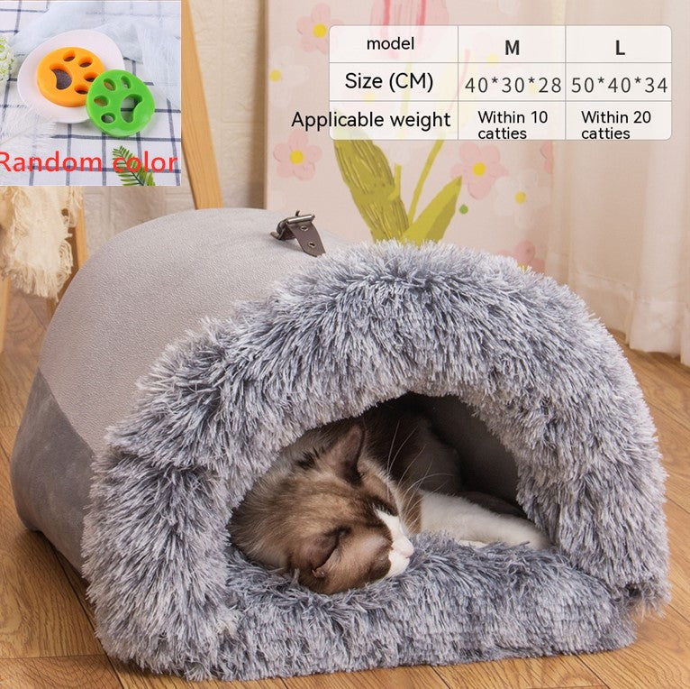Semi-Enclosed Portable Pet House Bed