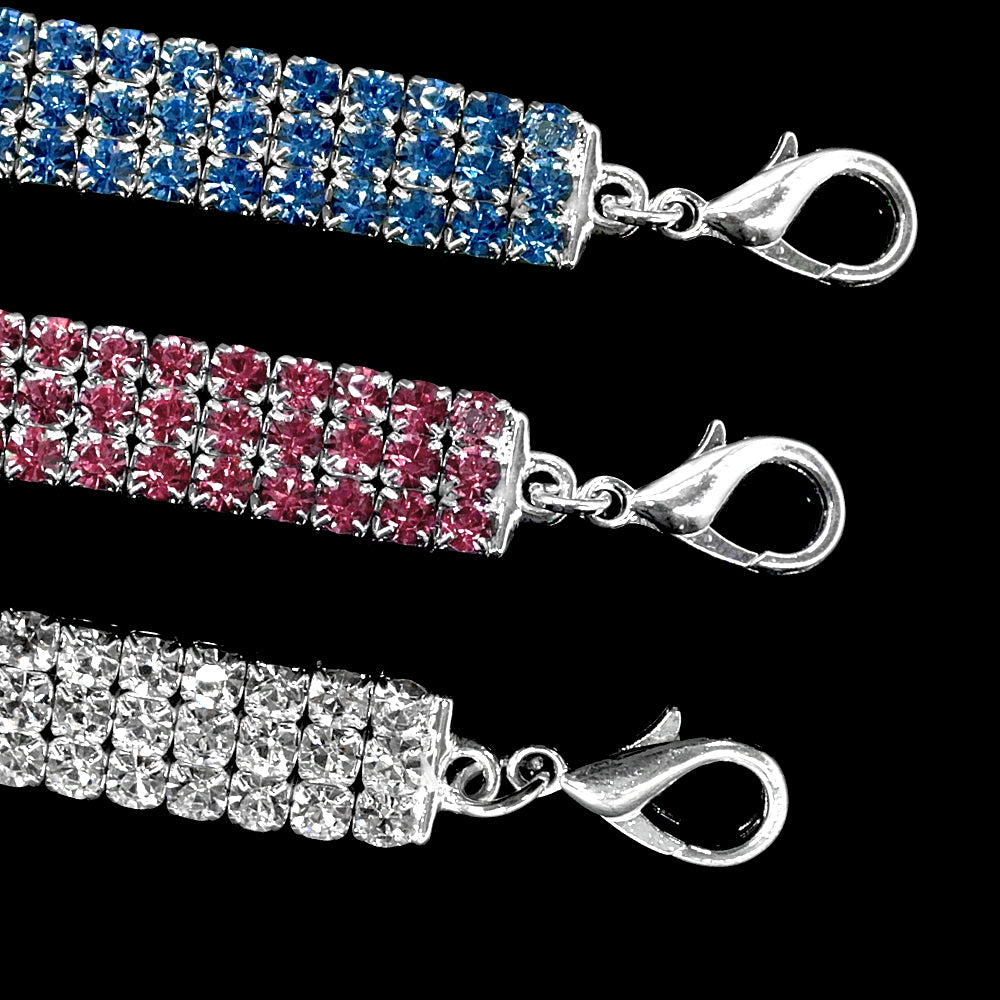 Rhinestone Pet Collar With Crystal Pendant