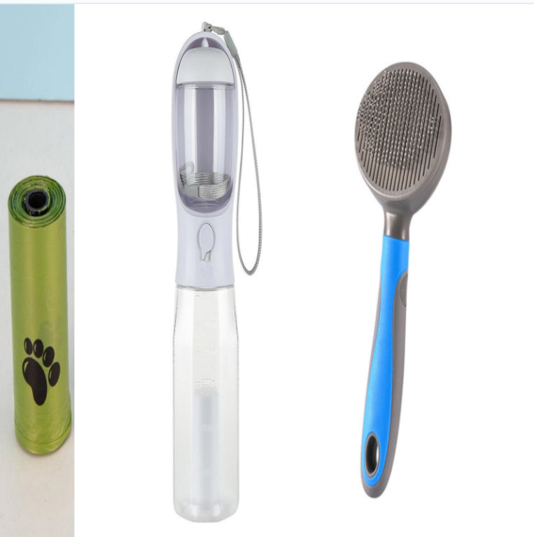 3-in-1 Pet Travel Water Bottle - White set