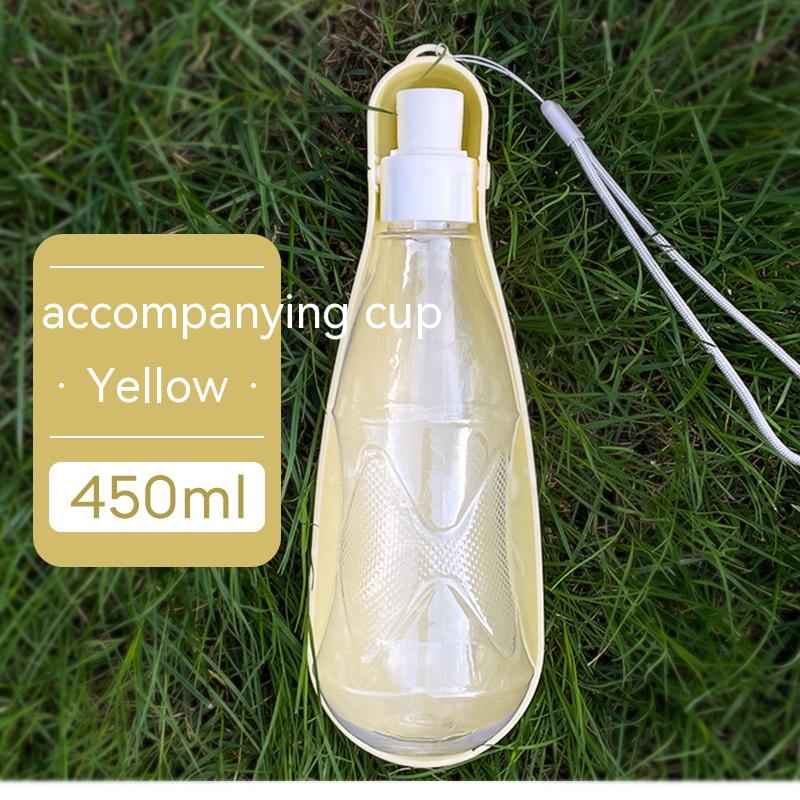 Folding Water Bottle for Medium-Large Dogs - Yellow 450ml