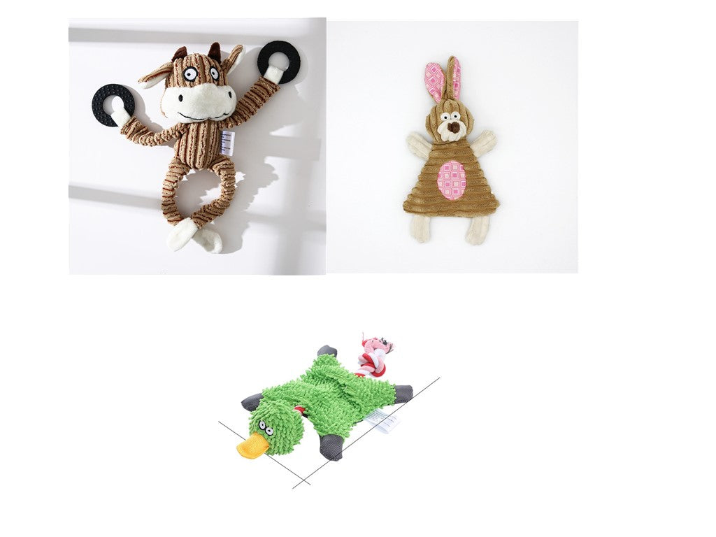 Plush Donkey and Friends Dog Toy - Set7