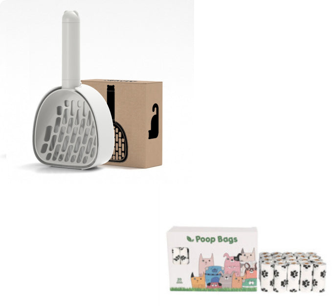 Cat Litter Scoop with Bag Storage - Base white A Set