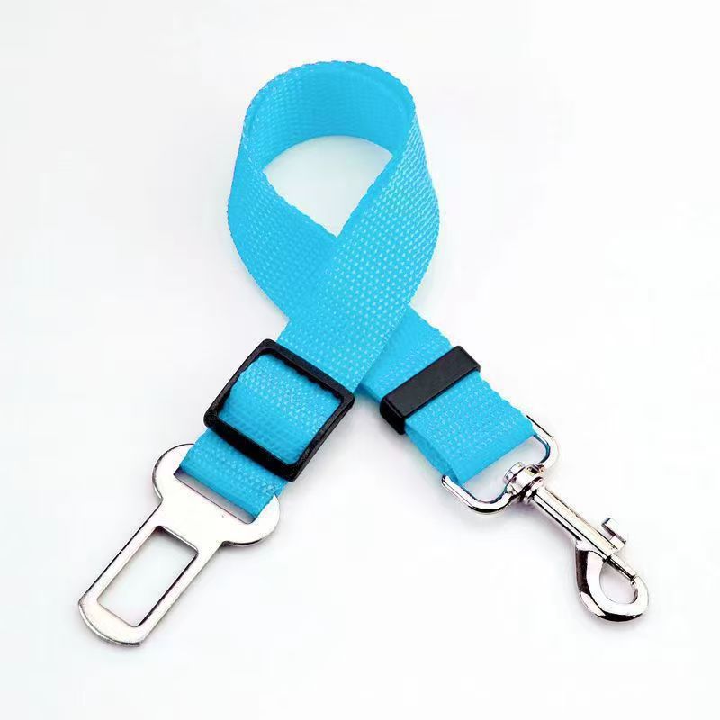 Adjustable Dog Car Seat Belt Strap - Sky blue