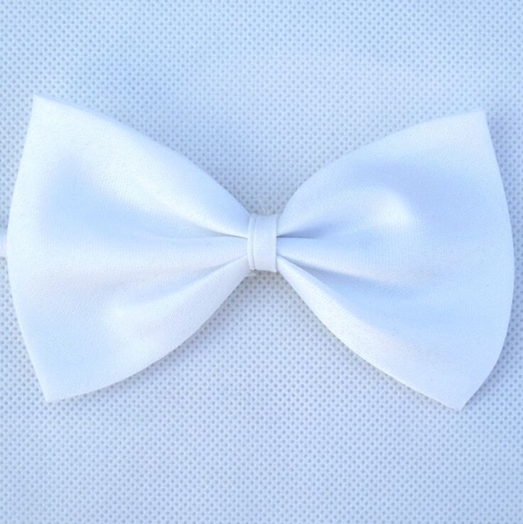 Adjustable Solid Color Pet Bow Tie - White