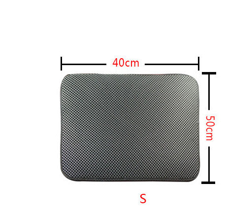Double-Layer Cat Litter Mat - S / Grey