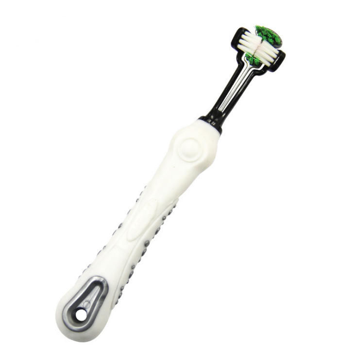 Three-Sided Dog Toothbrush - White