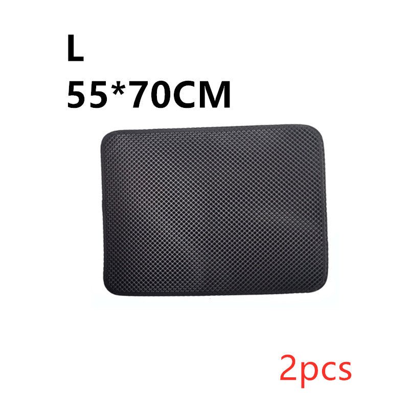 Double-Layer Cat Litter Mat - L 2PC / Black