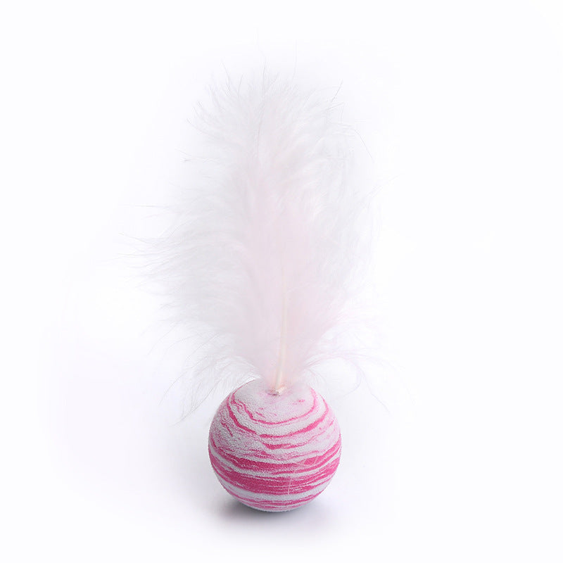 Star-Textured Foam Ball with Feathers