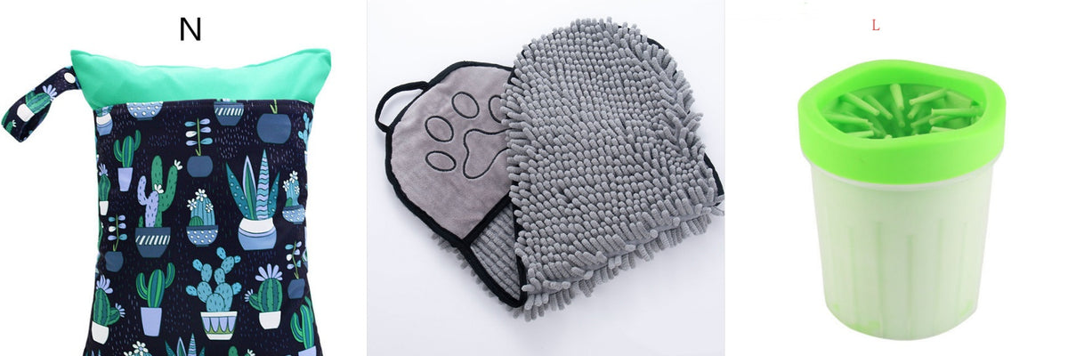 Chenille Pet Towel with Hand Pockets - Set3