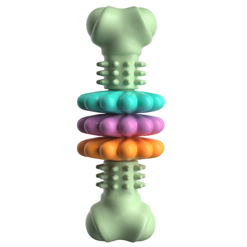 Bone-Shaped TPR Chew Toy for Dogs - Green