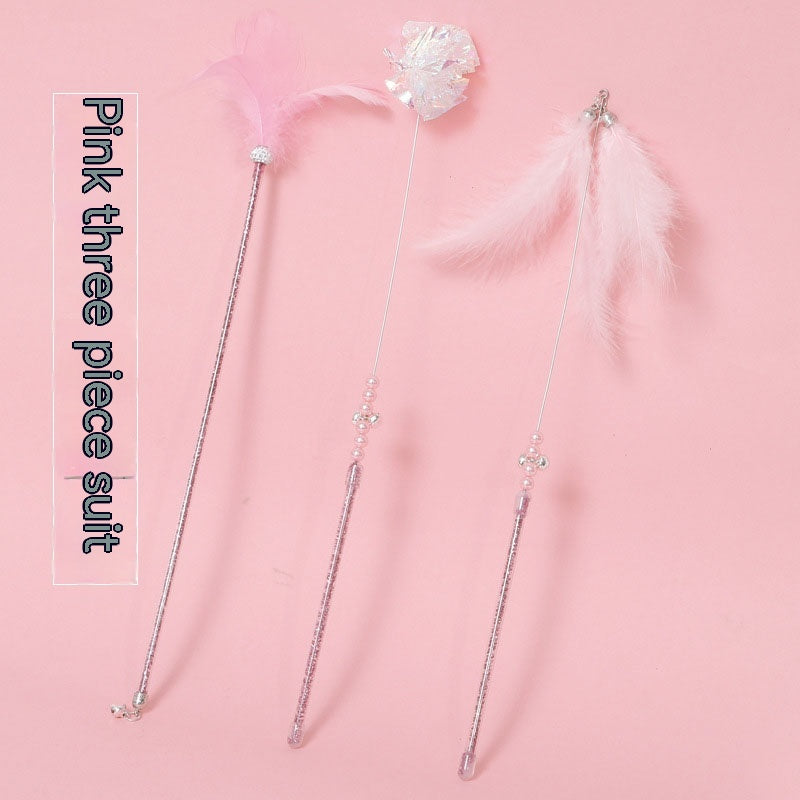Feather Cat Wand Set (3 Pieces) - Pink