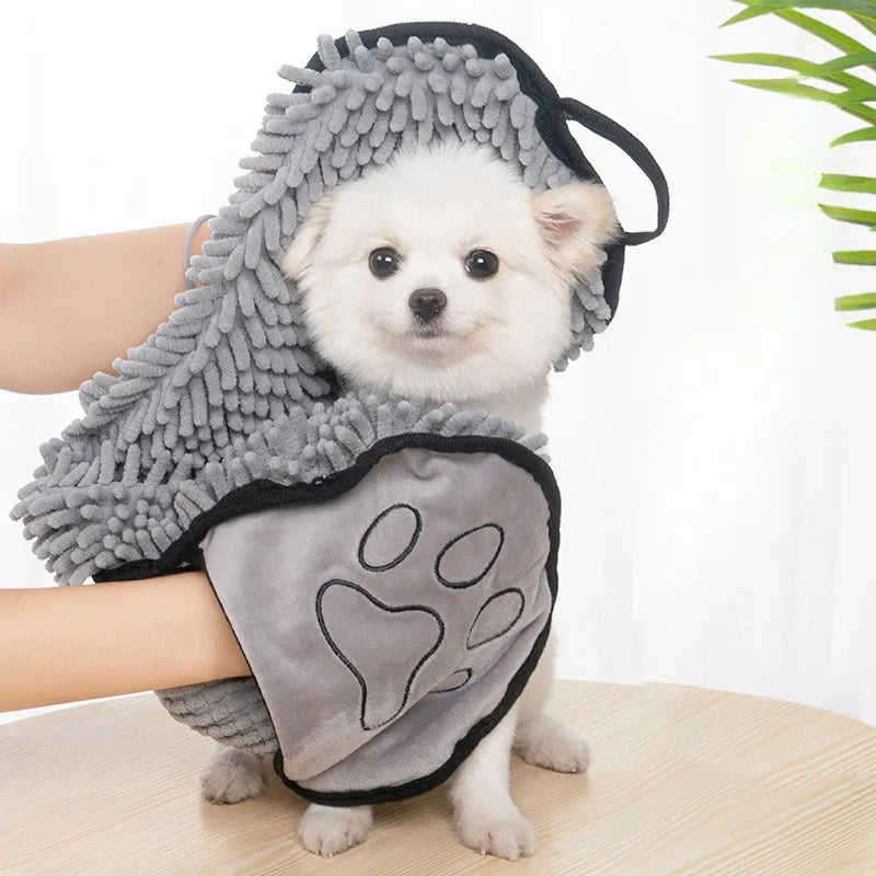 Microfiber Dog Towel with Hand Pockets