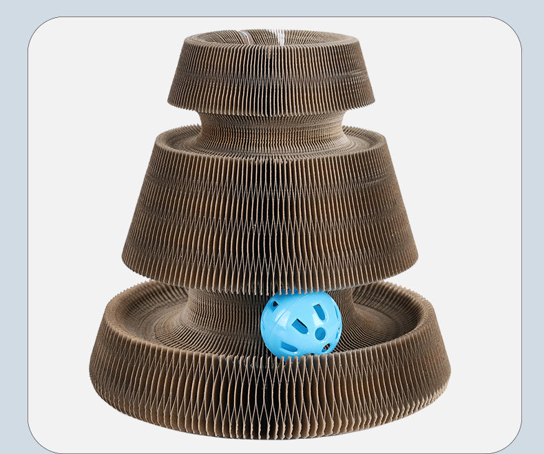 Accordion Cat Scratcher with Track Ball