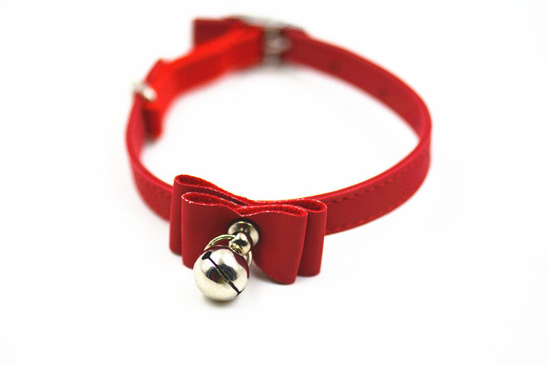 Bow Tie Collar with Bell - Red