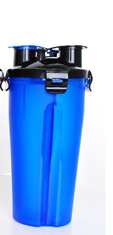 2-in-1 Water Bottle and Food Container - Blue No bowl 1pc