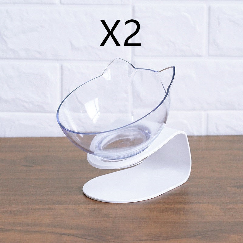 Elevated Tilted Cat Bowl Stand - Single transparent shelf2pcs