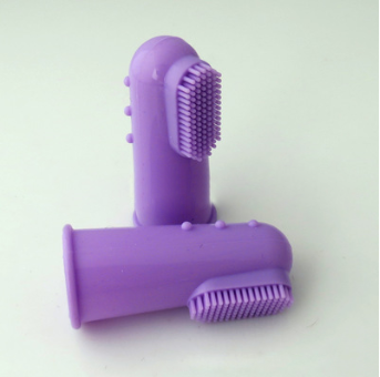 Silicone Pet Finger Toothbrush - Purple