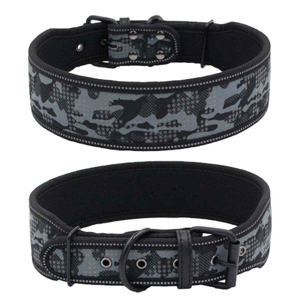 Wide Solid Color Dog Collar
