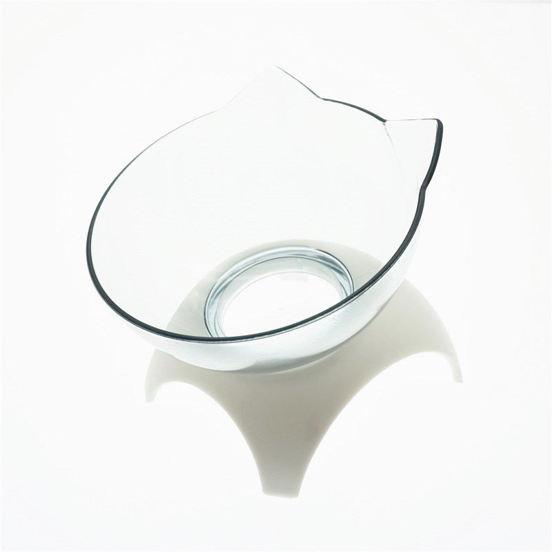 Cat Head Tilted Double Bowl - Single clear white