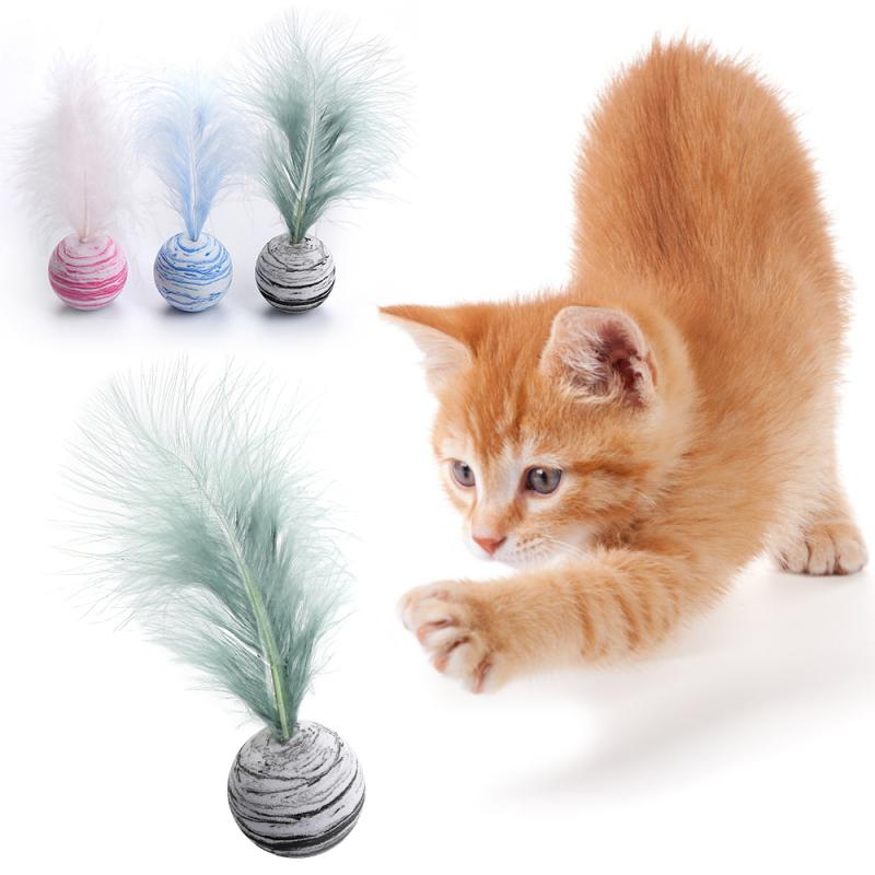Star-Textured Foam Ball with Feathers