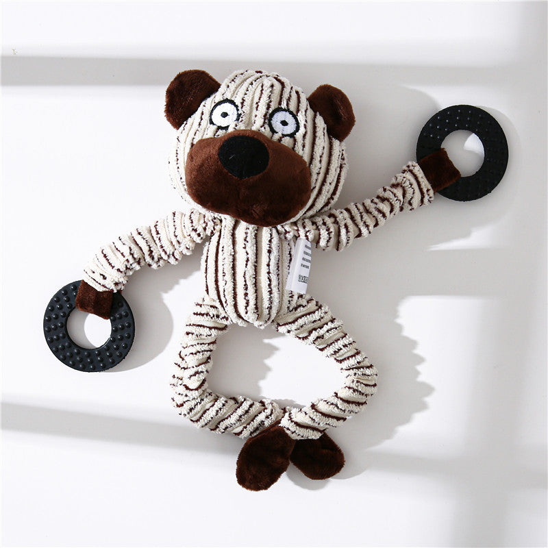 Plush Donkey and Friends Dog Toy - Bear