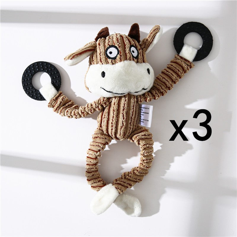Plush Donkey and Friends Dog Toy - Set18