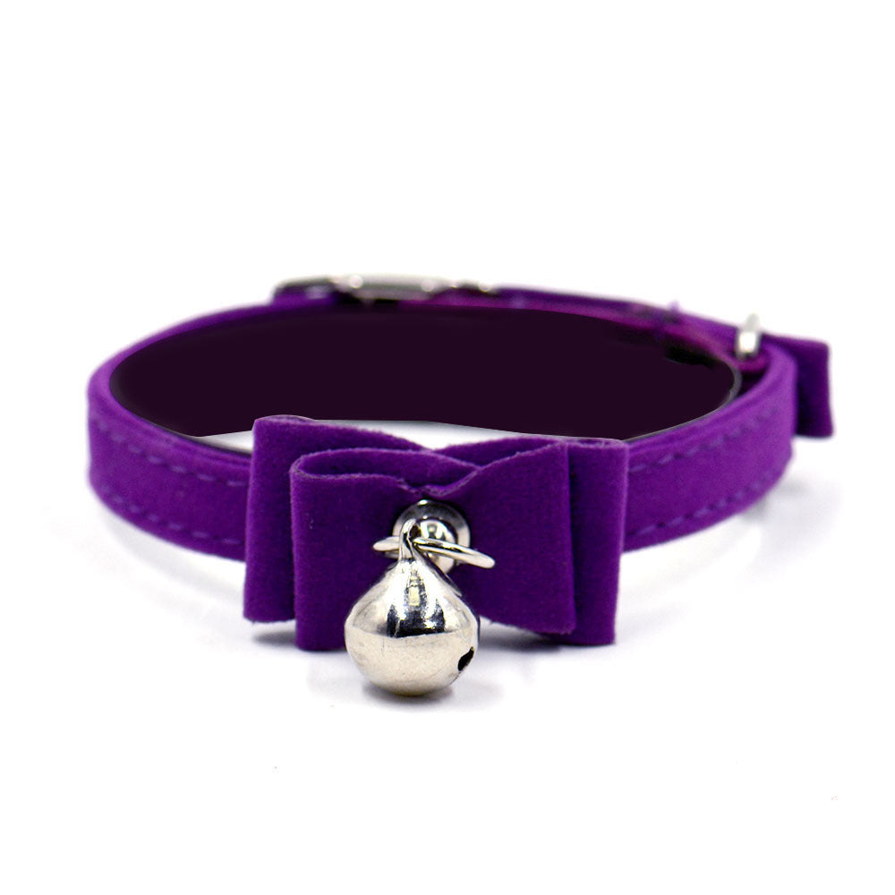 Bow Tie Collar with Bell - Purple