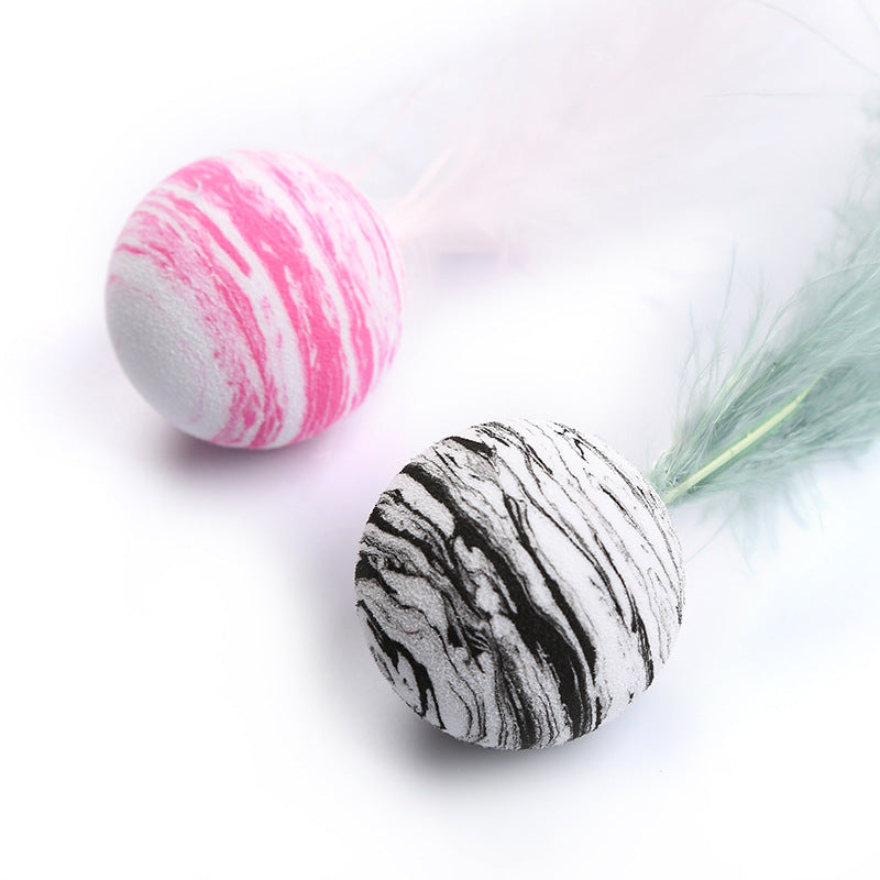 Star-Textured Foam Ball with Feathers