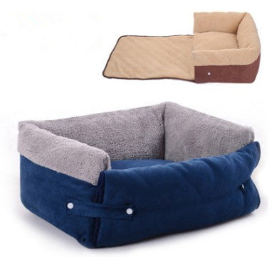 Thick Plush Pet Bed with Blanket