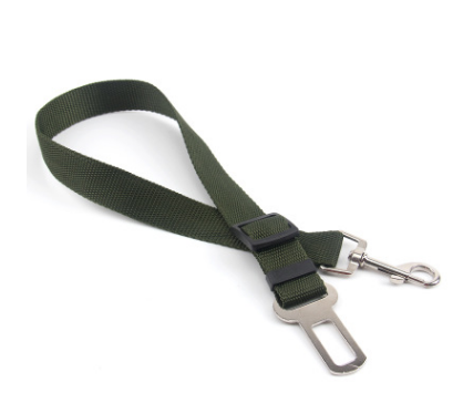 Polyester Dog Car Seat Belt Tether - 70cm / Army Green