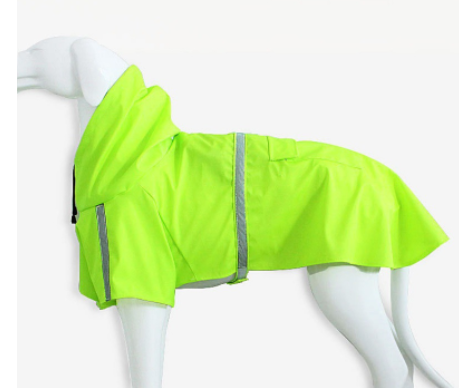 Reflective PU Dog Rain Cape - Green / L