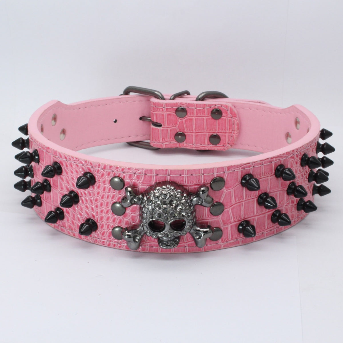 Skull Stud PU Dog Collar
