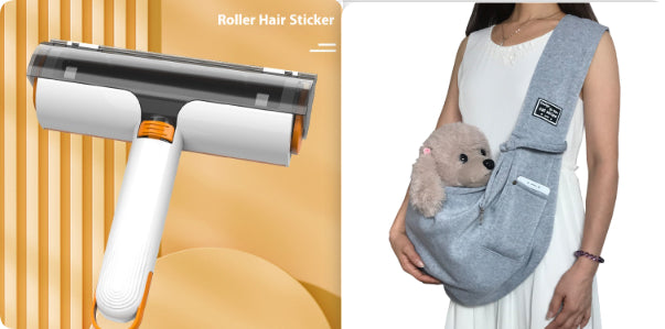 Reusable Pet Hair Remover Roller - White Orange set2
