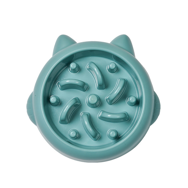 Slow Feeder Bowl in green with raised swirl ridges
