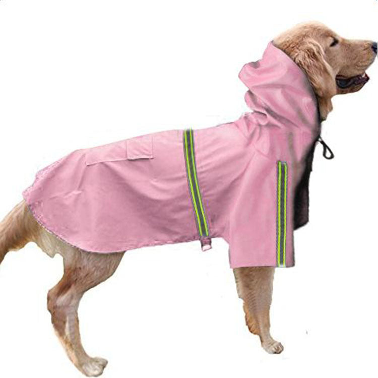 Reflective PU Dog Rain Cape - Pink / 2XL