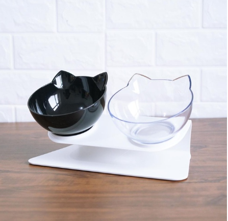 Tilted Cat Ear Pet Bowl - D / Q1pc