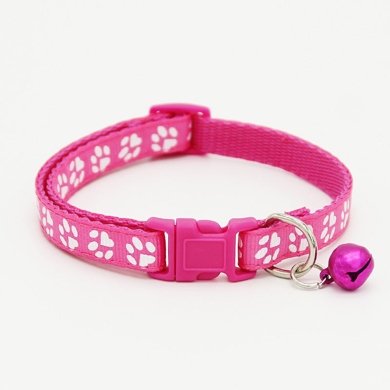 Adjustable Pet Collar With Bell - Rose M